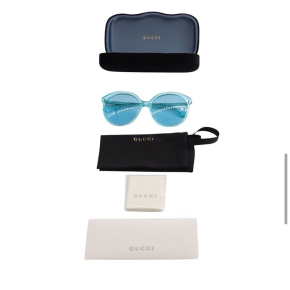 GUCCI
59MM Teal Round Acetate Sunglasses - Picture 13 of 15